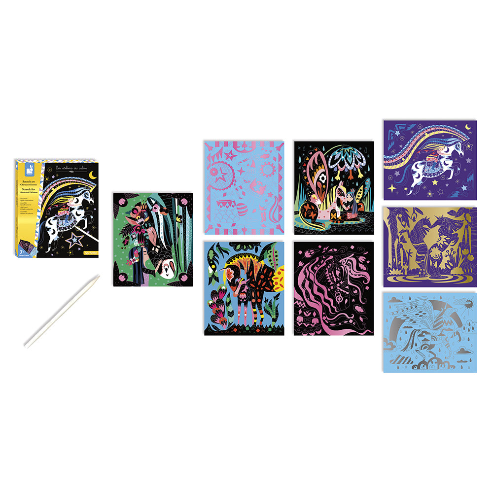 Janod Atelier - Scratch Art Paarden En Eenhoorns, Janod