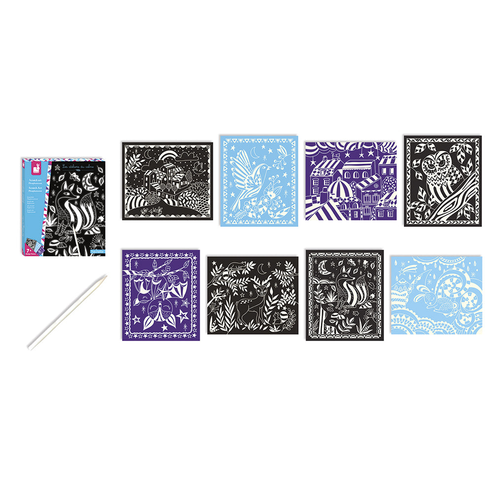 Janod Atelier - Scratch Art Glow In The Dark, Janod