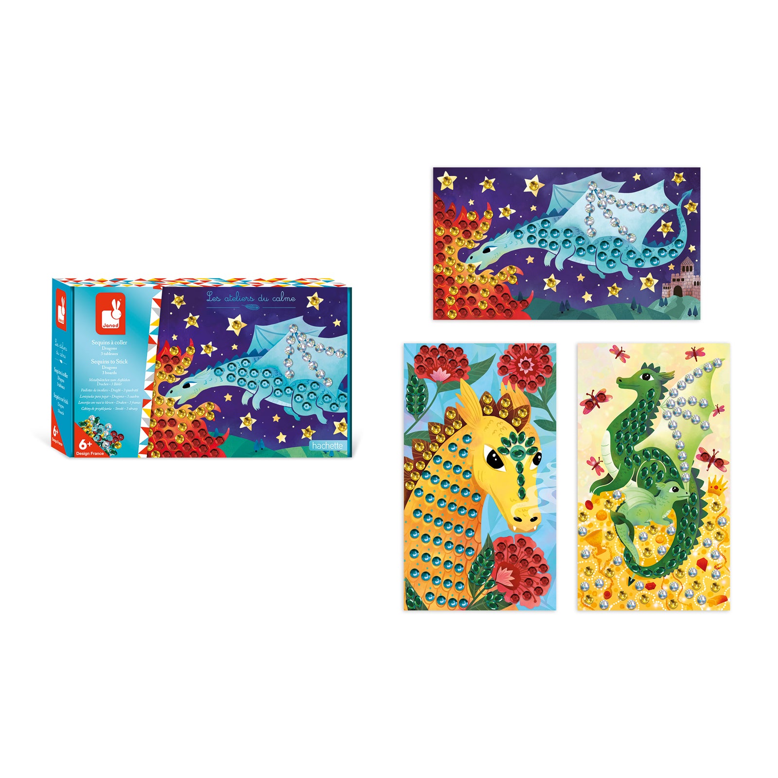 Janod Atelier Deco - Pailletten Draken, Janod