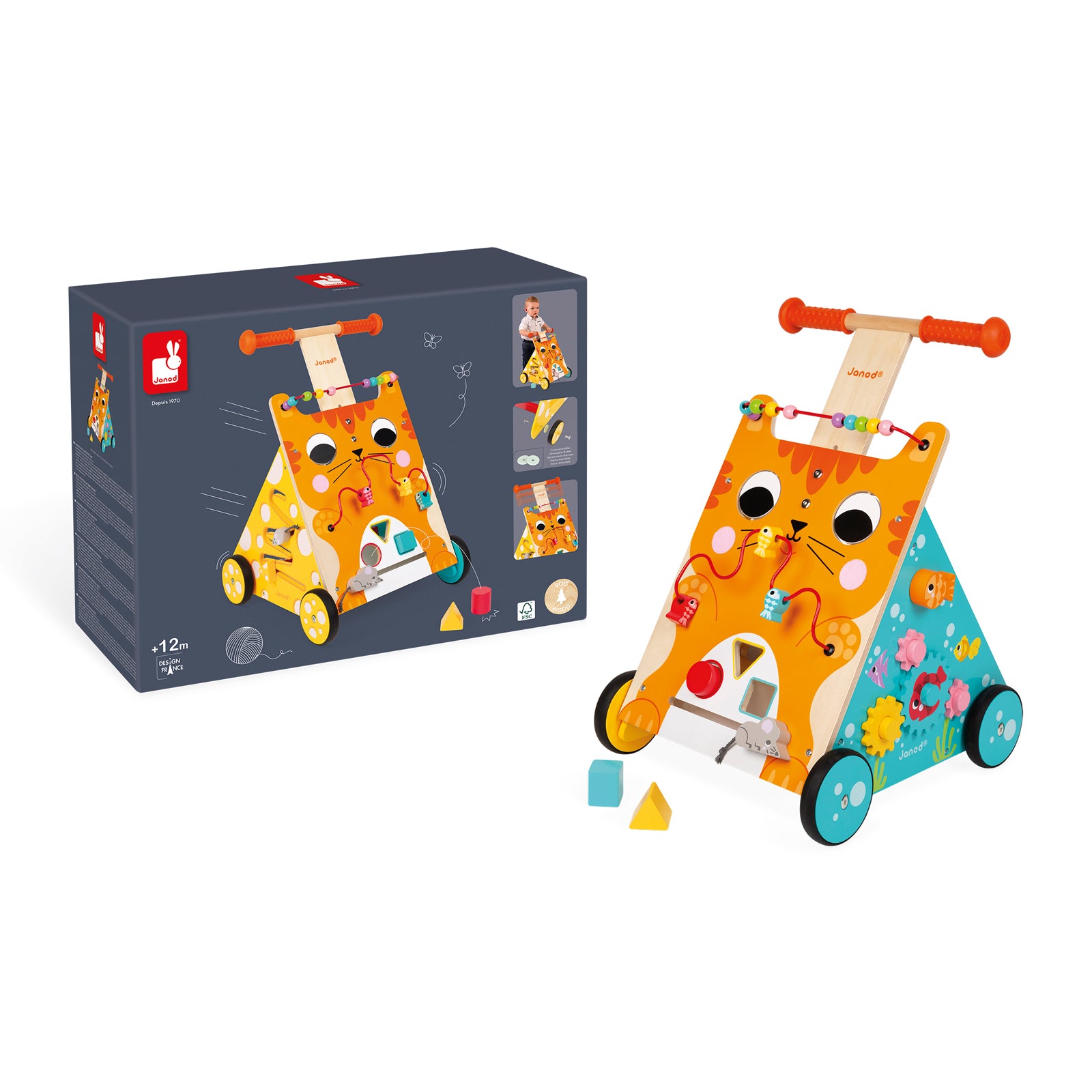 Janod - Baby Loopwagen Kat, Janod