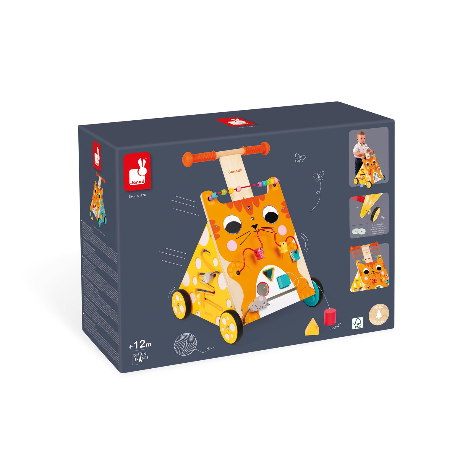 Janod - Baby Loopwagen Kat, Janod