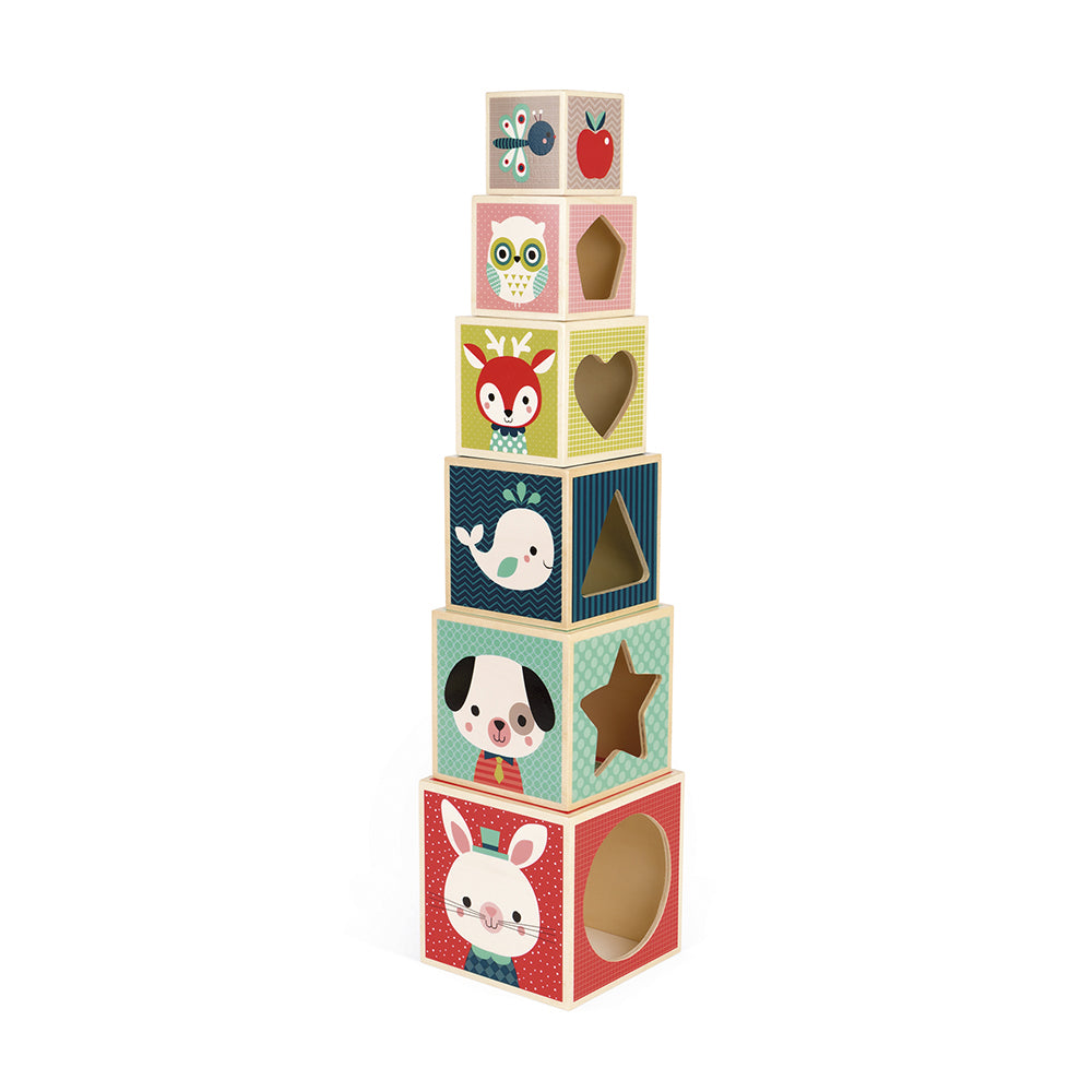 Janod Baby Forest - Stapeltoren Blokken (6), Janod