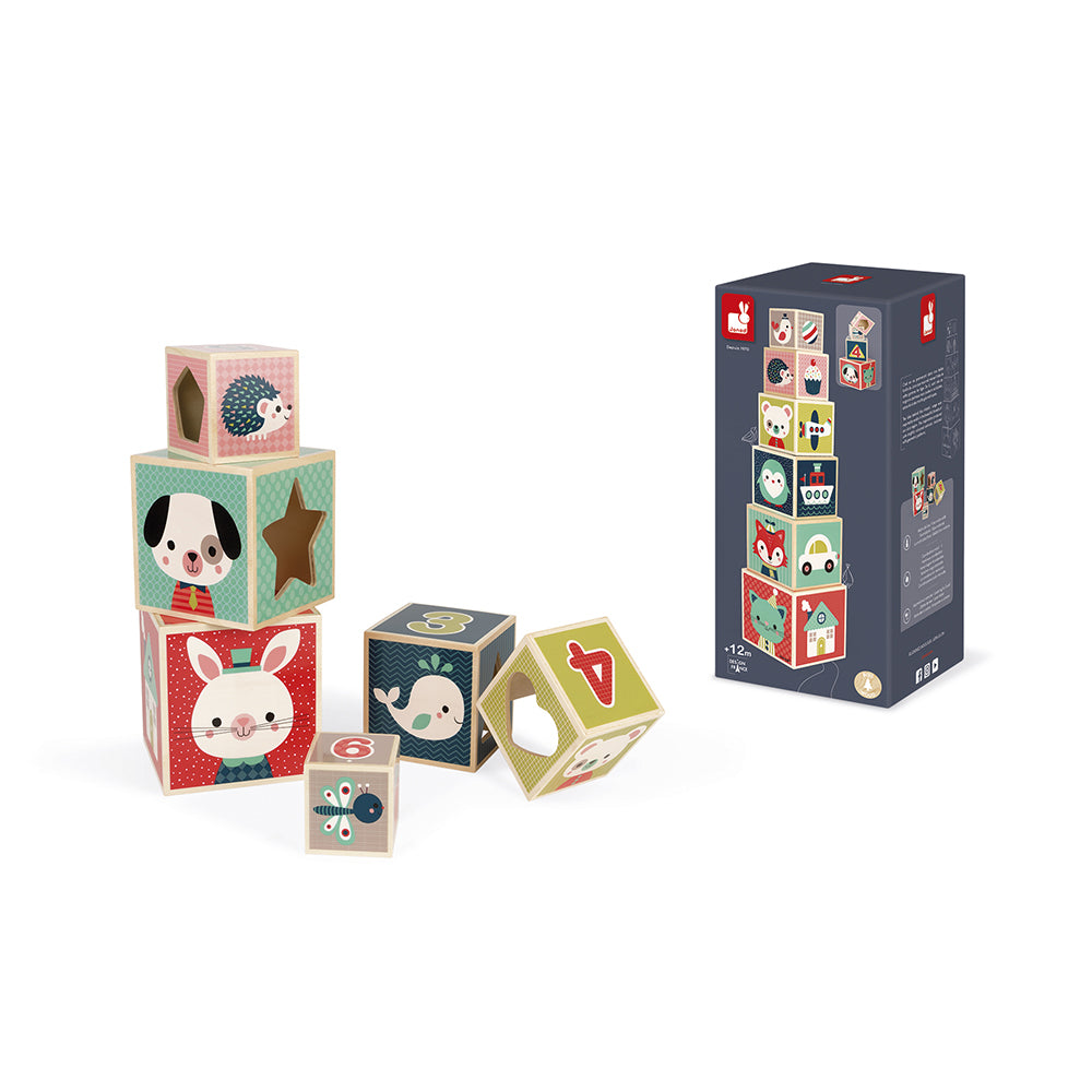 Janod Baby Forest - Stapeltoren Blokken (6), Janod