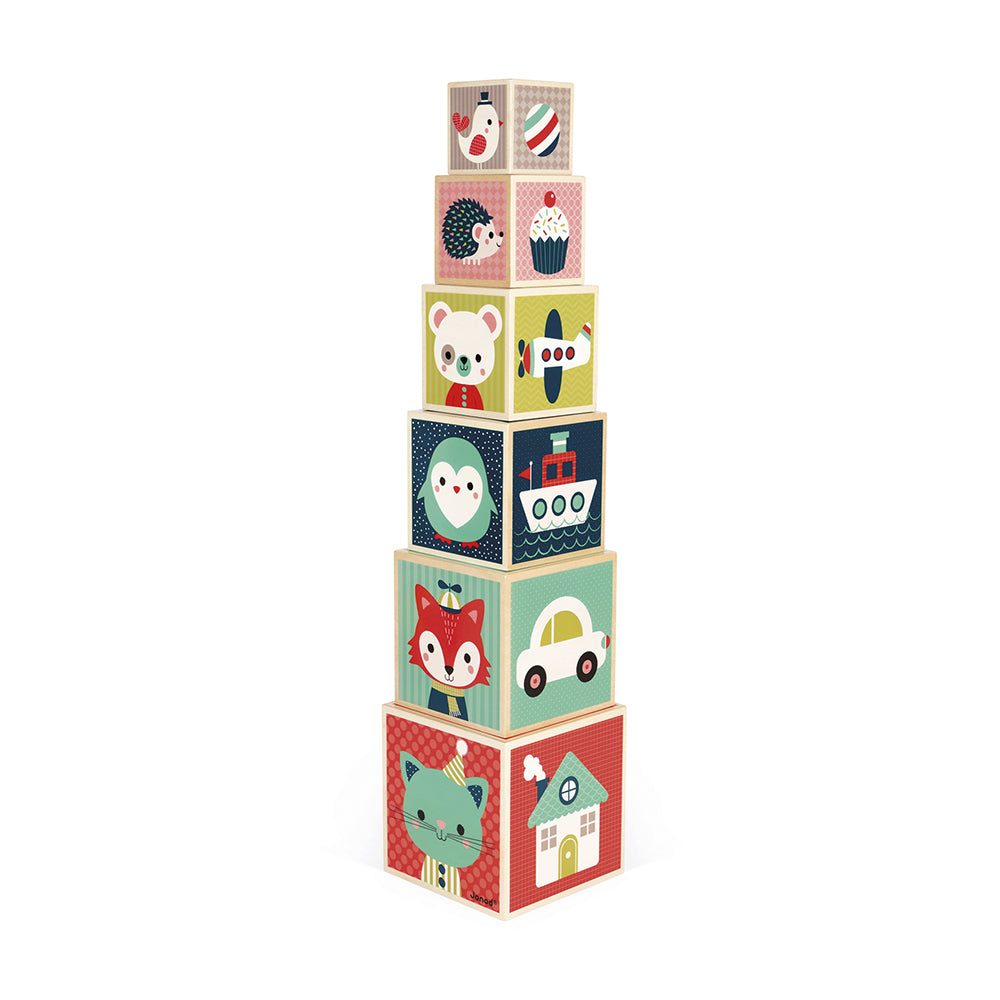 Janod Baby Forest - Stapeltoren Blokken (6), Janod
