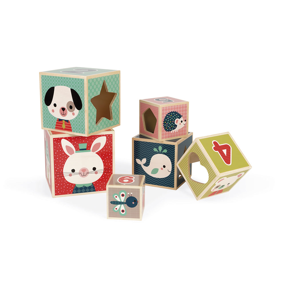Janod Baby Forest - Stapeltoren Blokken (6), Janod