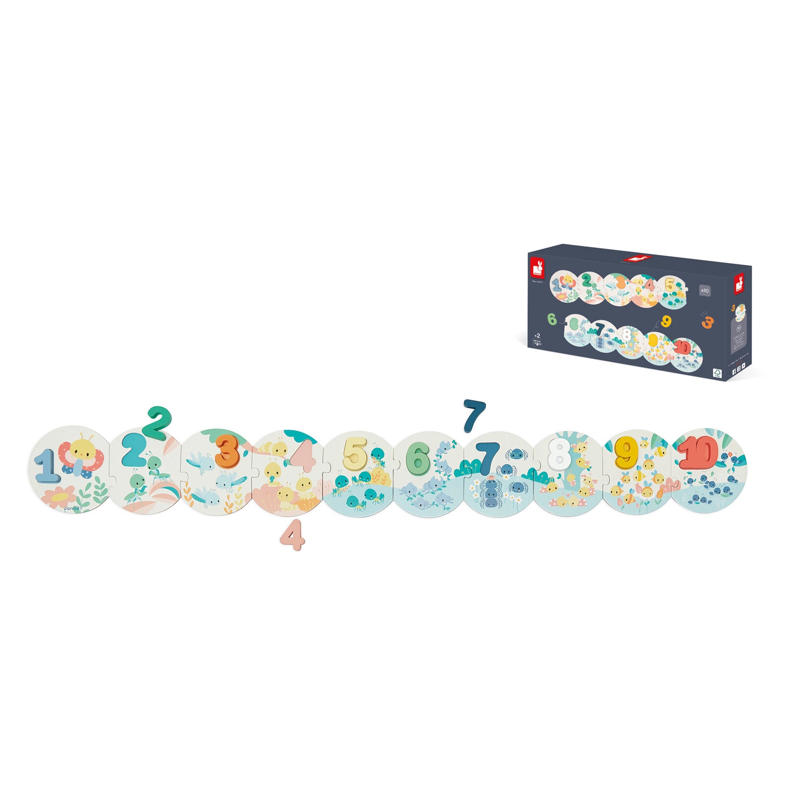 Janod Pure - Mijn Eerste Puzzel Met Cijfers, Janod
