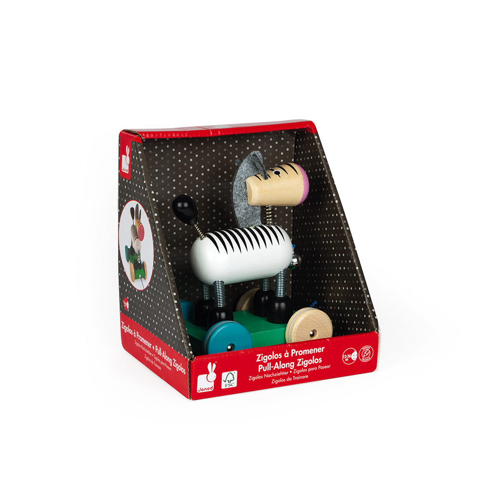 Janod Zigolos - Trekfiguur Zebra, Janod