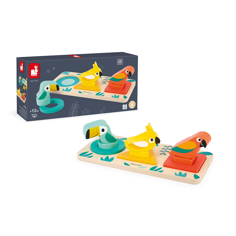 Janod Tropik - Drie Vormen Vogels, Janod