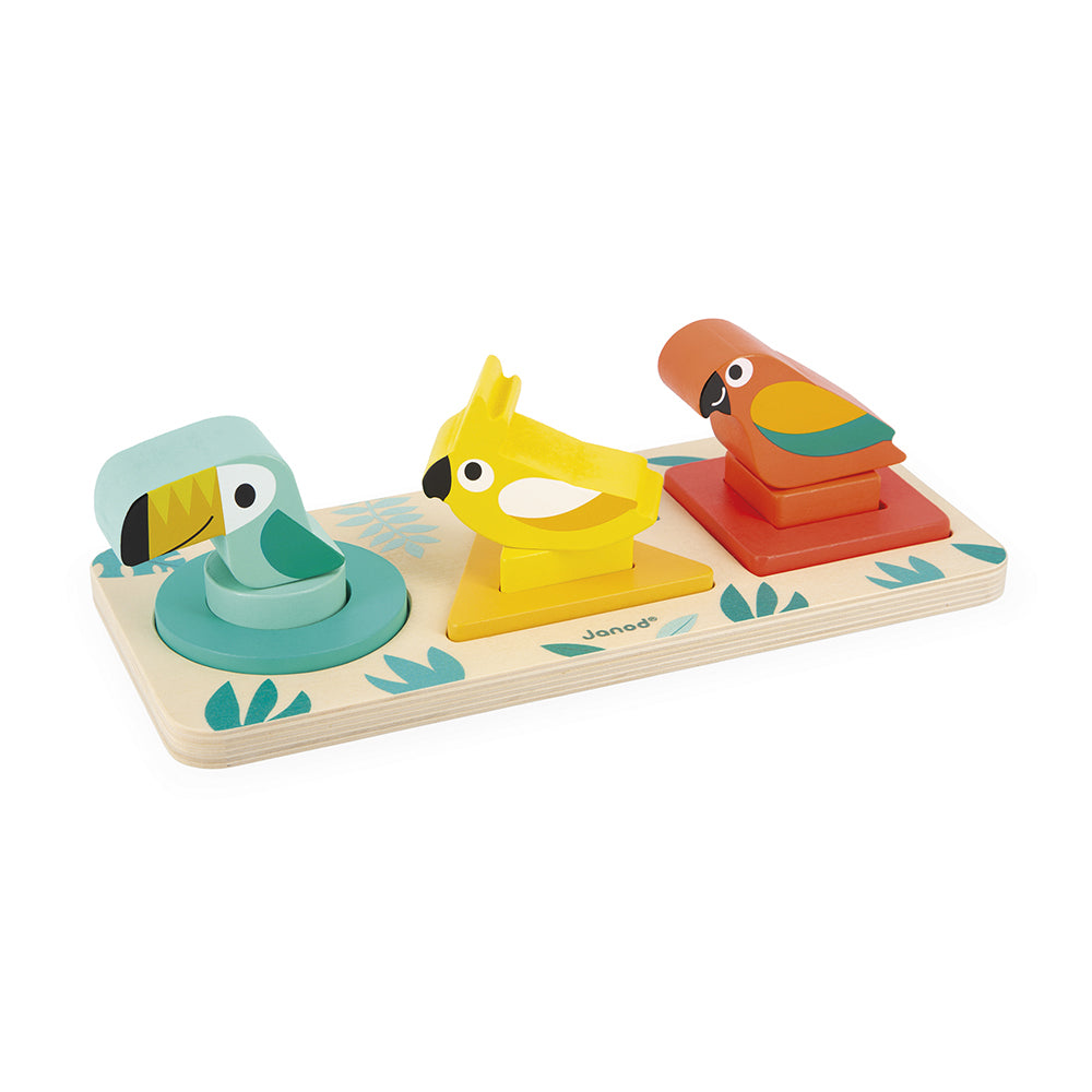 Janod Tropik - Drie Vormen Vogels, Janod
