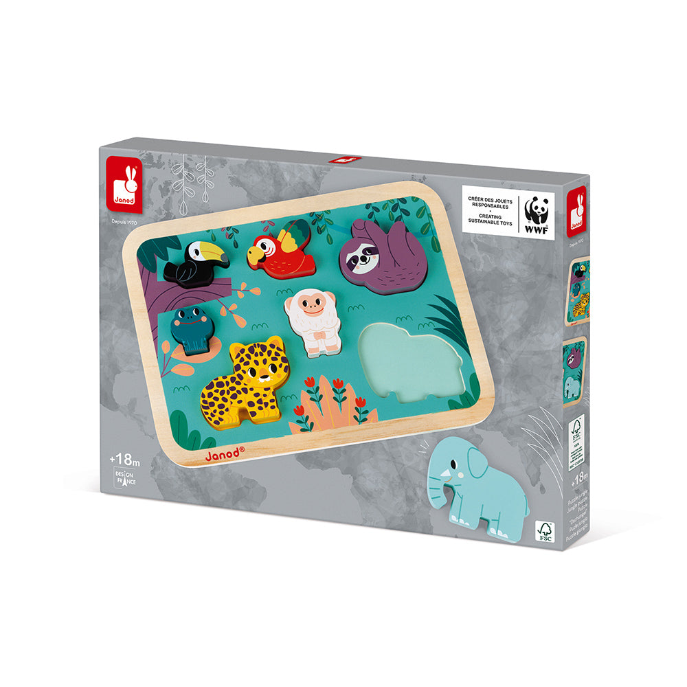 Janod Wwf - Chunky Puzzel Jungle, Janod