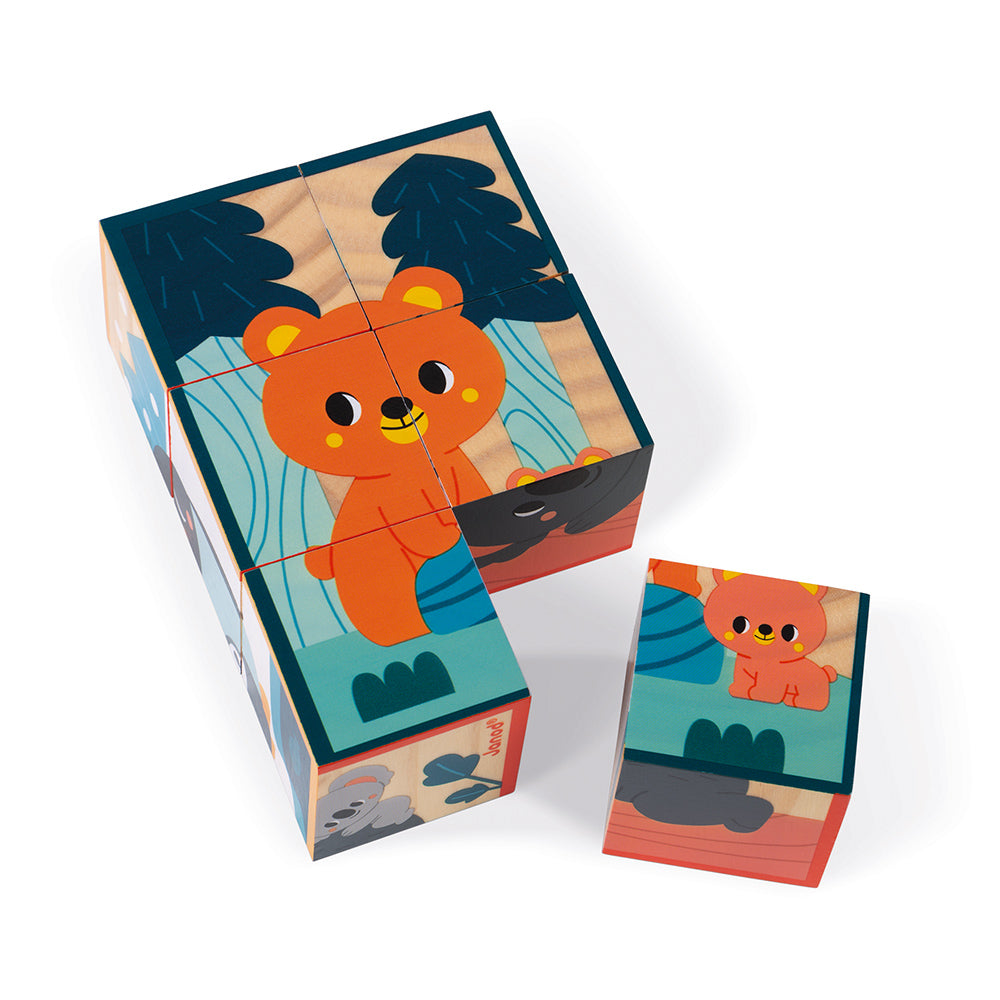 Janod Wwf - Houten Blokpuzzel 6 Dieren, Janod