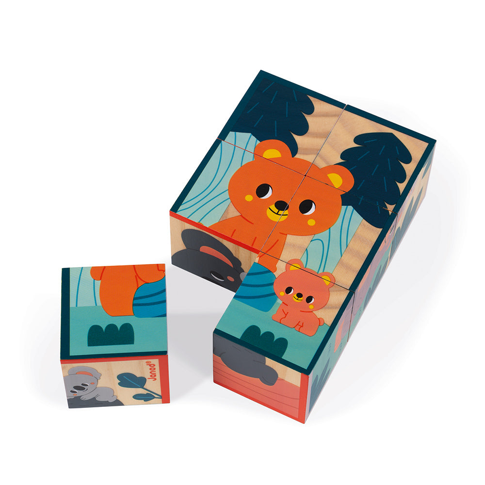 Janod Wwf - Houten Blokpuzzel 6 Dieren, Janod