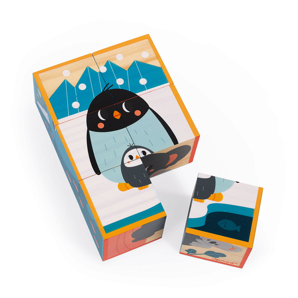 Janod Wwf - Houten Blokpuzzel 6 Dieren, Janod