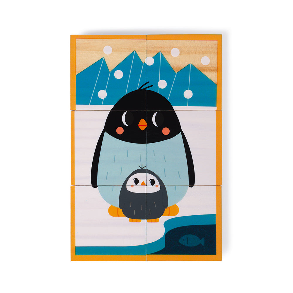Janod Wwf - Houten Blokpuzzel 6 Dieren, Janod