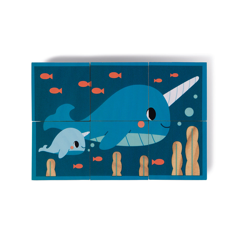 Janod Wwf - Houten Blokpuzzel 6 Dieren, Janod