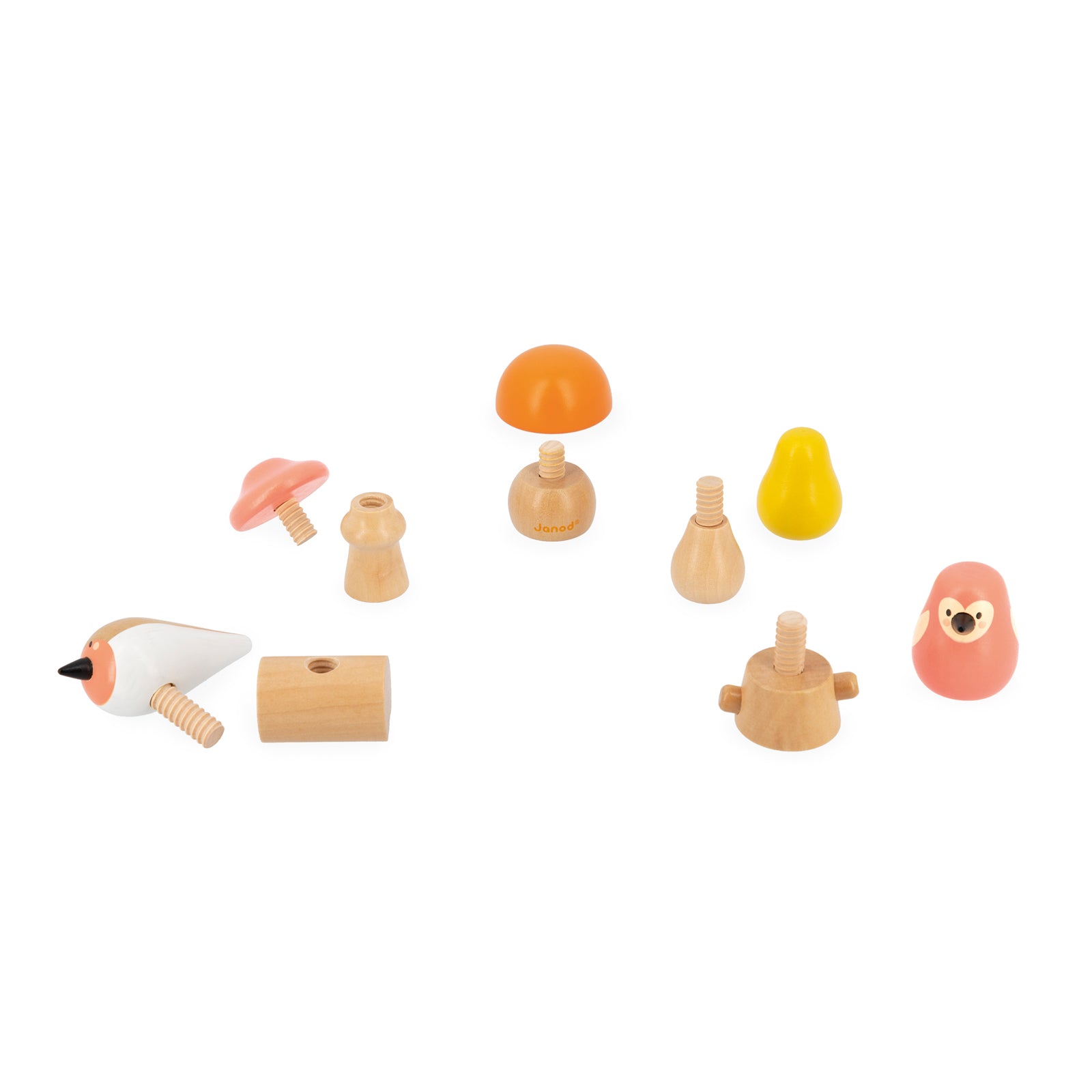Janod Wwf - Leer Schroeven Met Vogels En Paddestoelen, Janod
