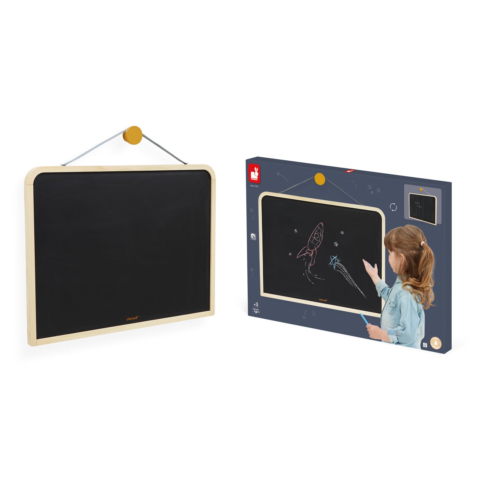 Janod Schoolbord - Hangend Bord Met Ruitjes, Janod