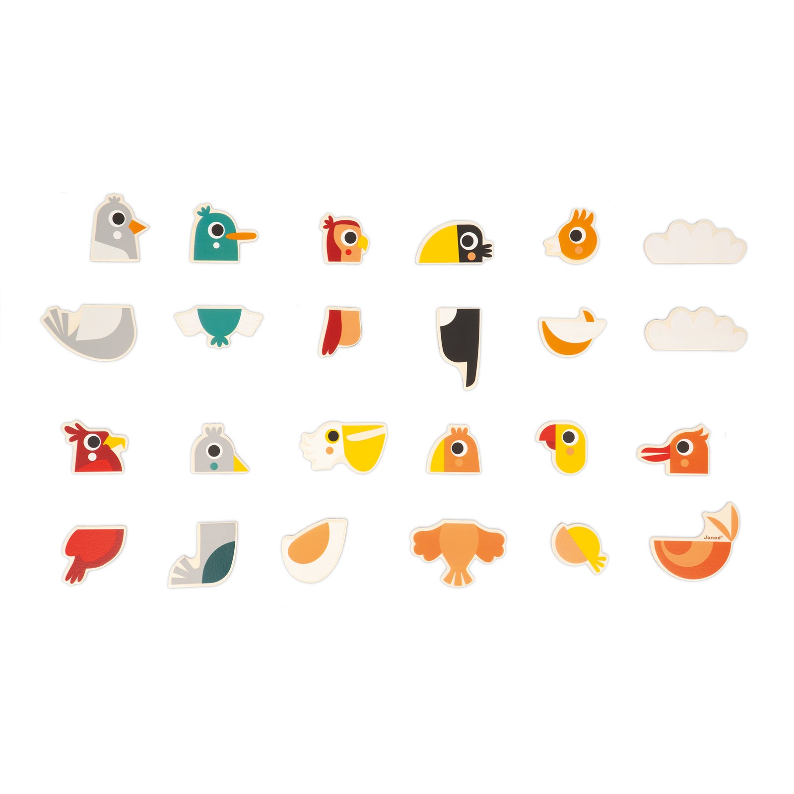 Janod - Magneetset Mix En Match Vogels (24), Janod
