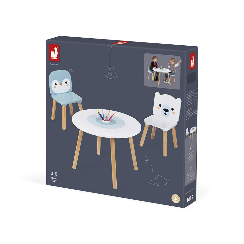 Janod Tafel En 2 Stoelen - Polar, Janod