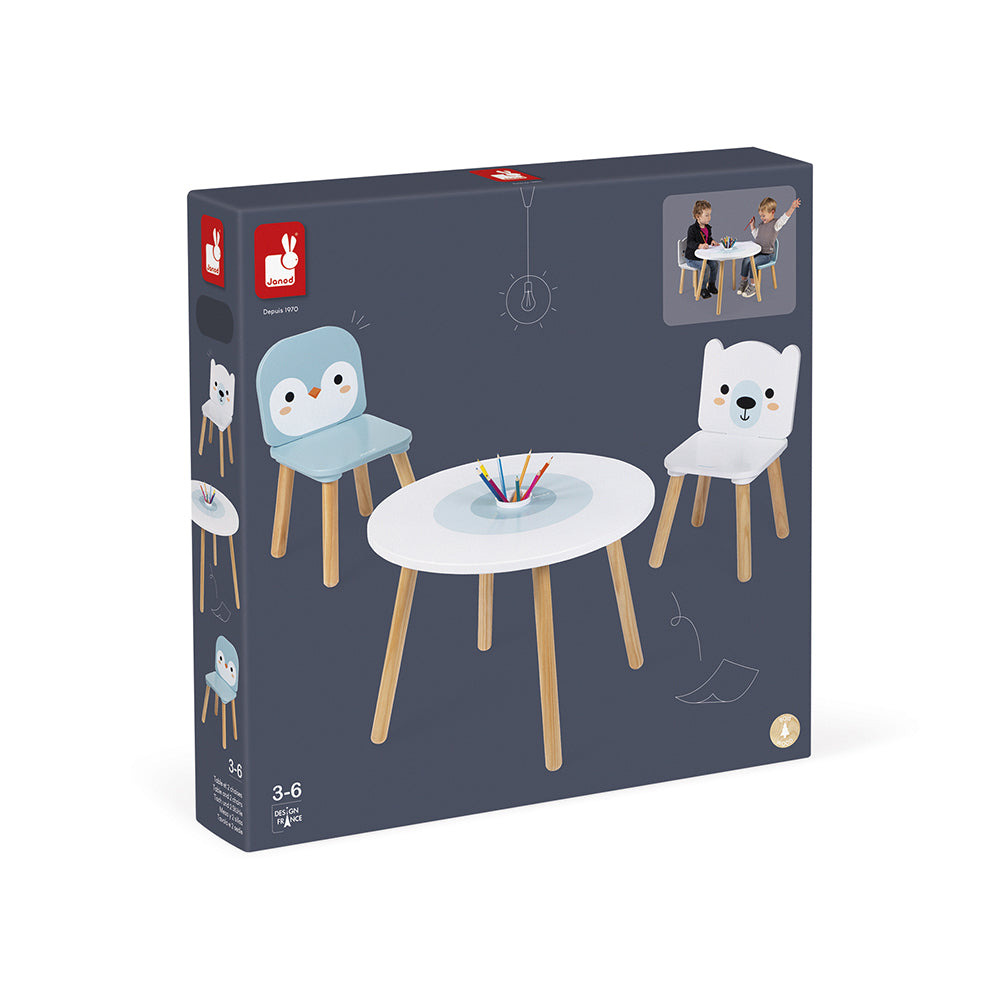 Janod Tafel En 2 Stoelen - Polar, Janod