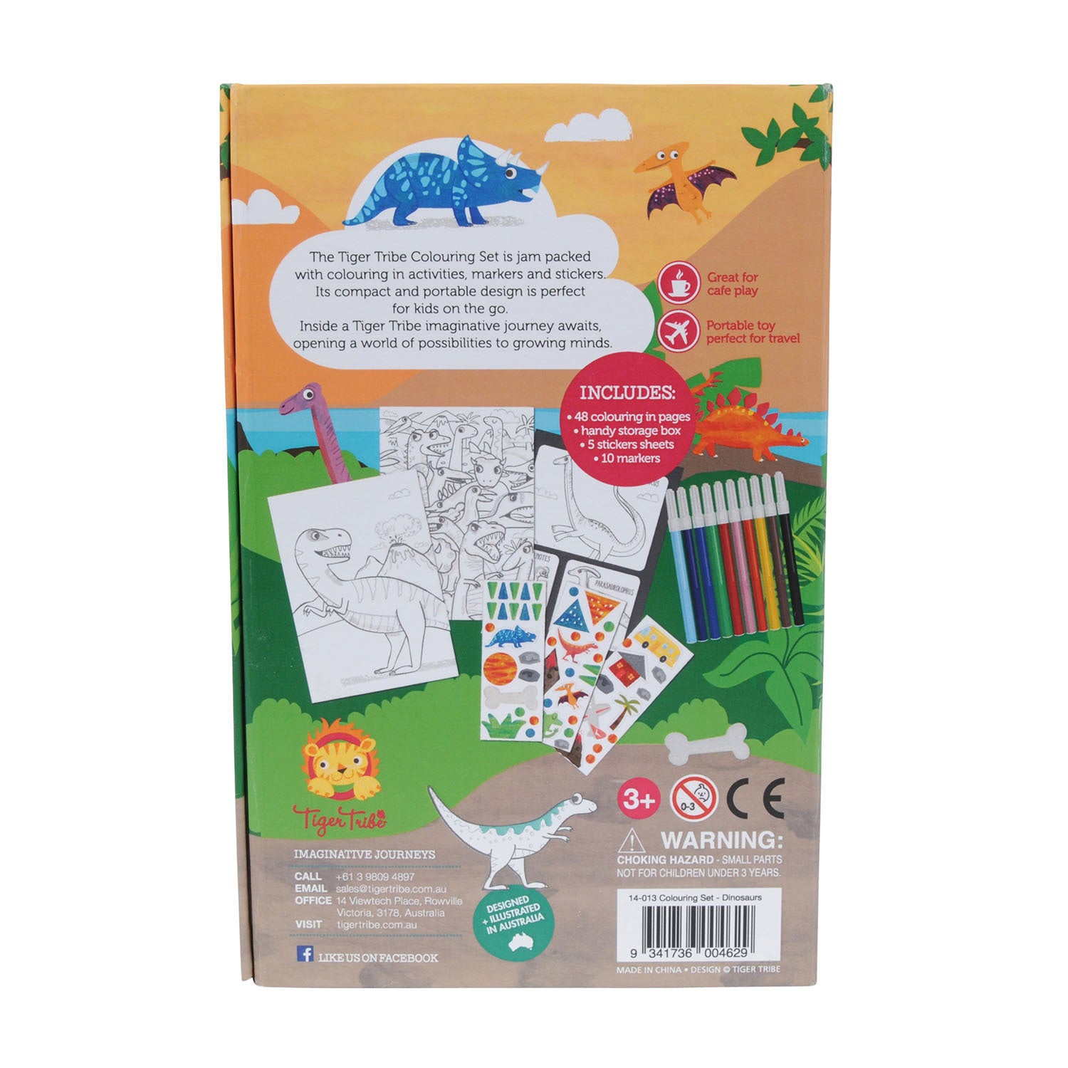 Kleur- en stickerset Dinosaurs, Tiger Tribe