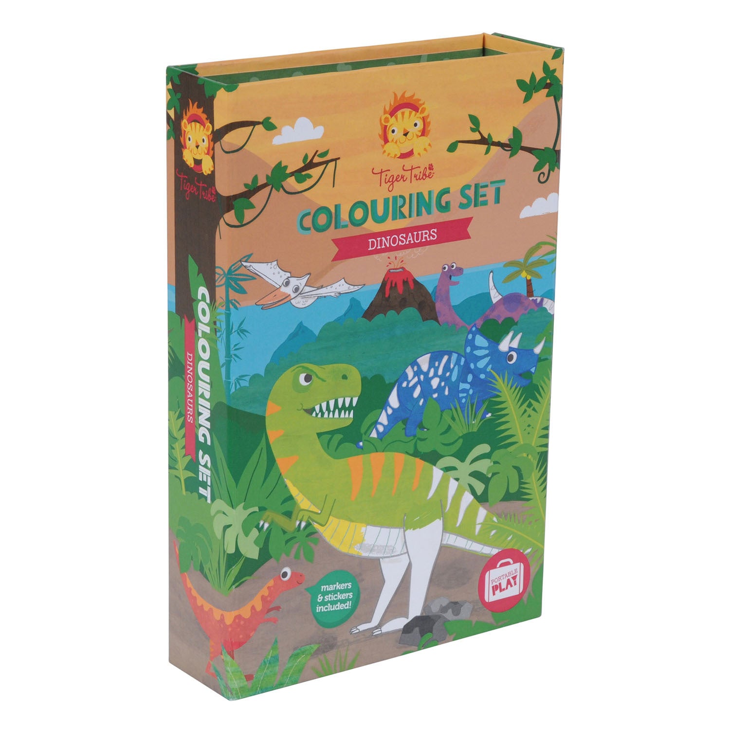 Kleur- en stickerset Dinosaurs, Tiger Tribe