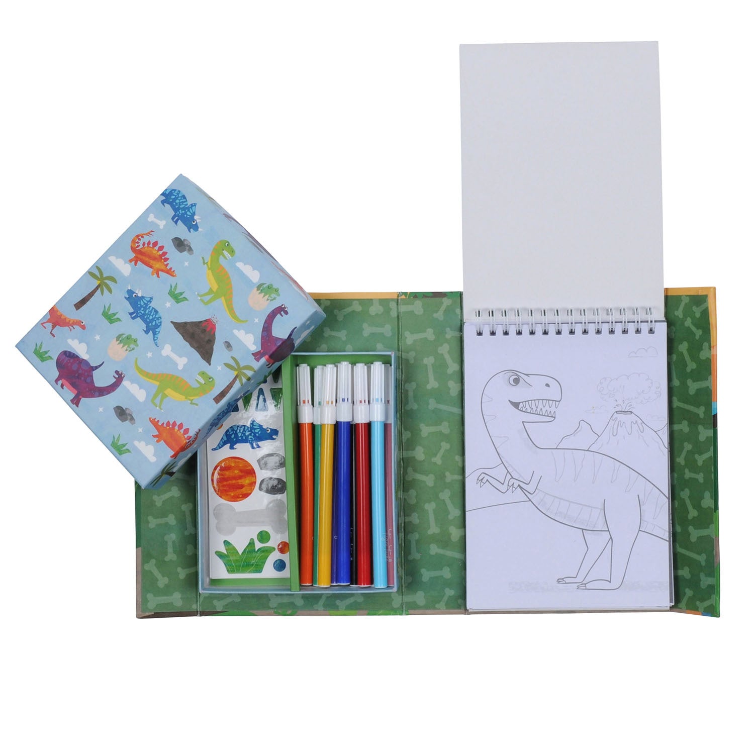 Kleur- en stickerset Dinosaurs, Tiger Tribe