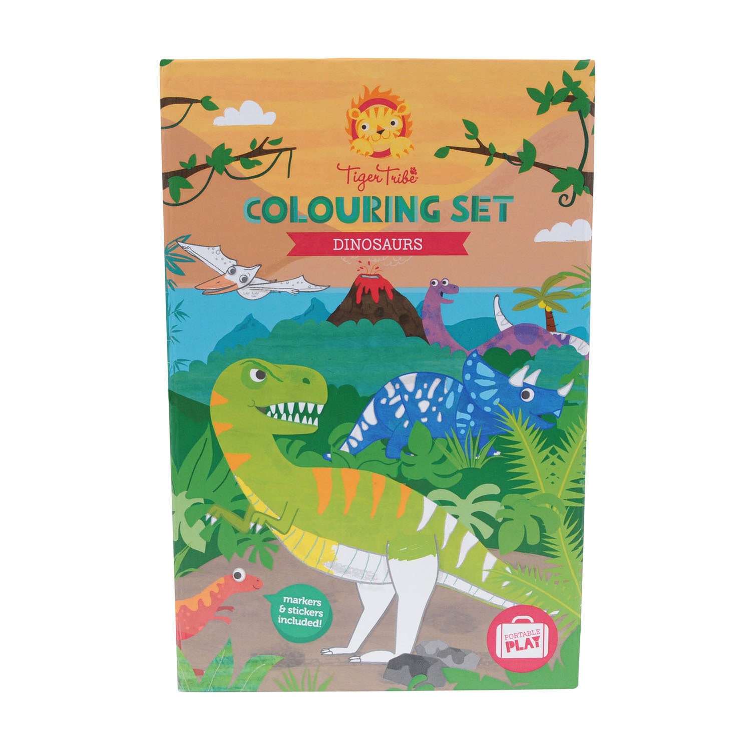Kleur- en stickerset Dinosaurs, Tiger Tribe