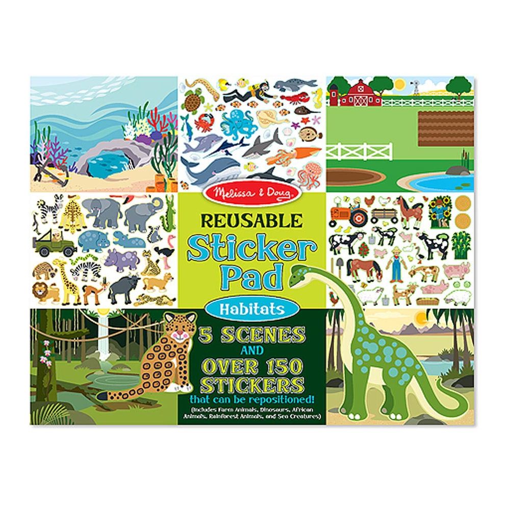 Herbruikbaar stickerblok Habitats, Melissa & Doug