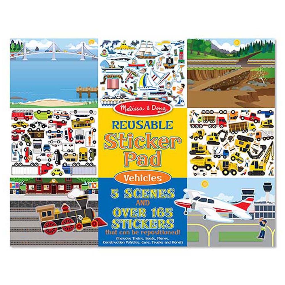 Herbruikbaar stickerblok Voertuigen, Melissa & Doug