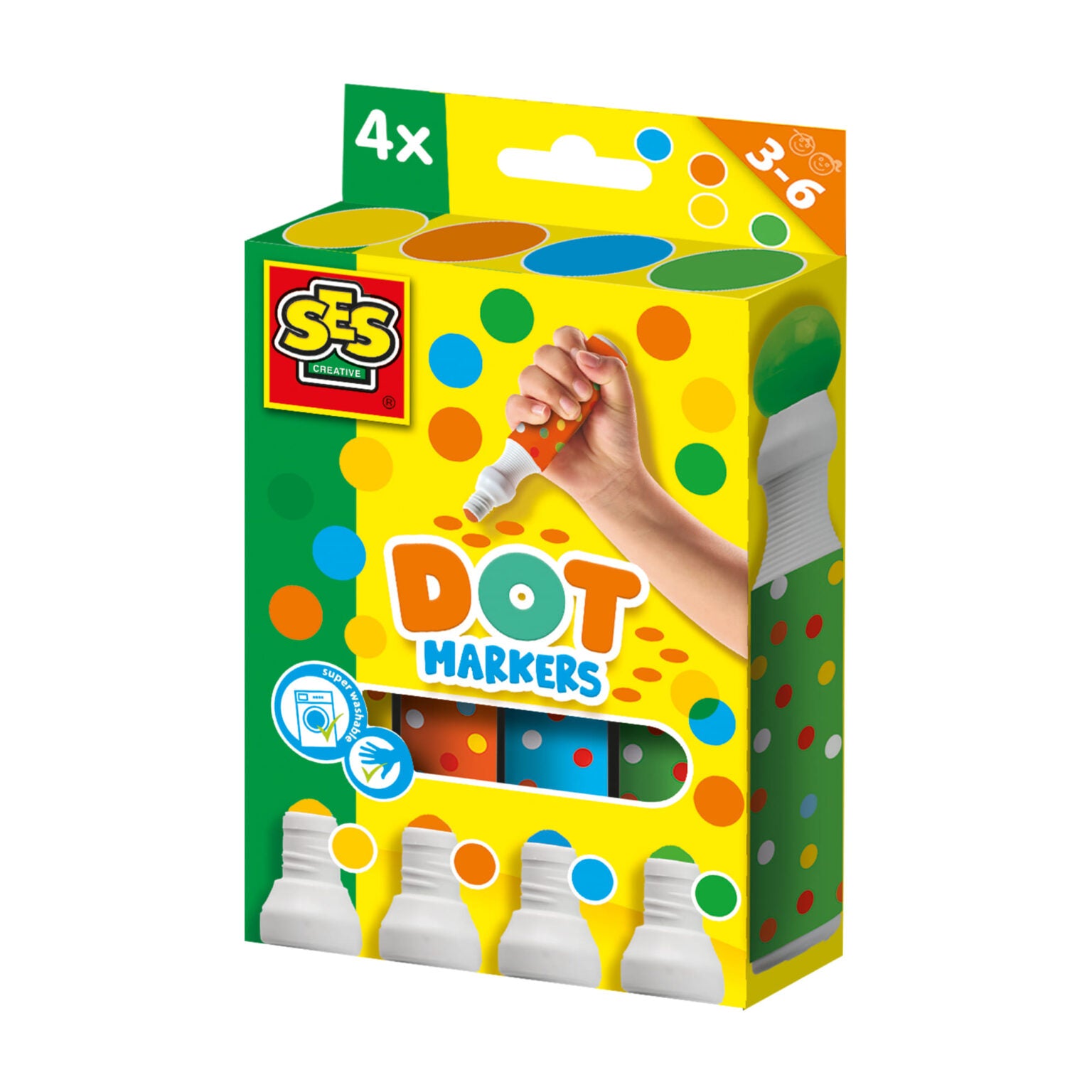 Dot markers 4 kleuren XXL, SES