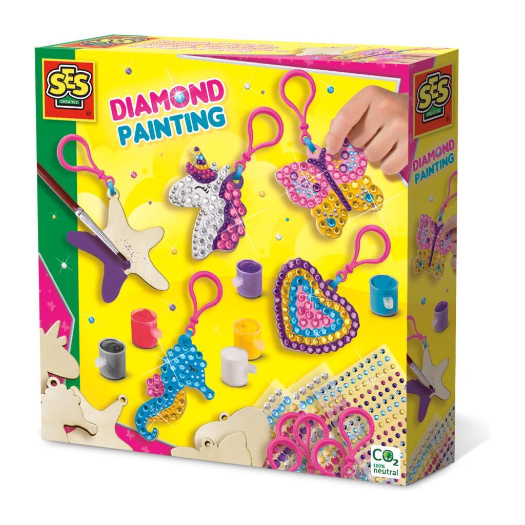 Diamond painting hout sleutelh, SES