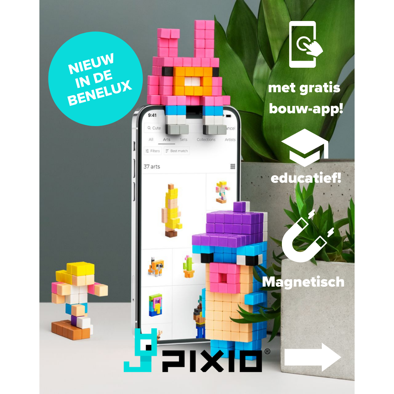 Abstract Pixoplasma - 60 magneetblokjes, Pixio