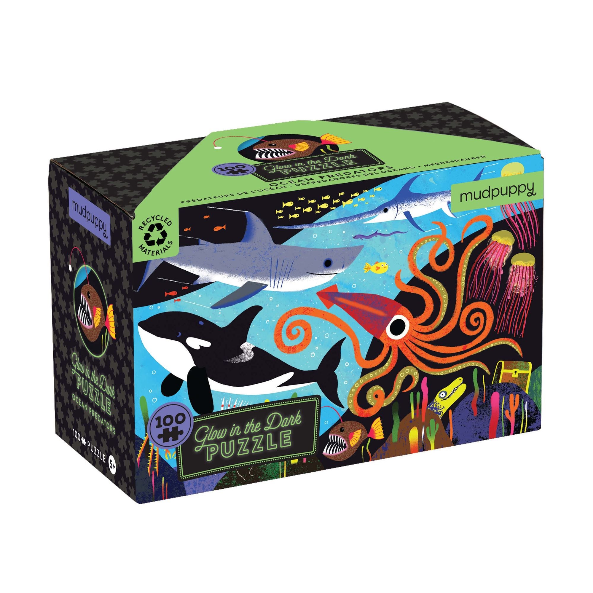 Glow-in-the-dark puzzel Oceaan dieren 100 st, Mudpuppy