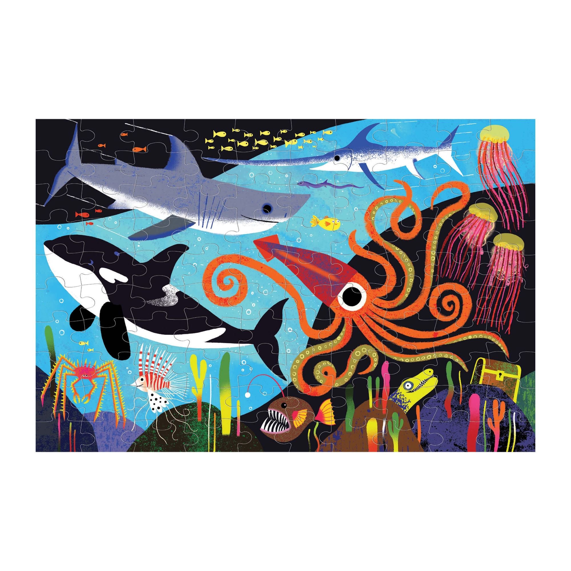 Glow-in-the-dark puzzel Oceaan dieren 100 st, Mudpuppy