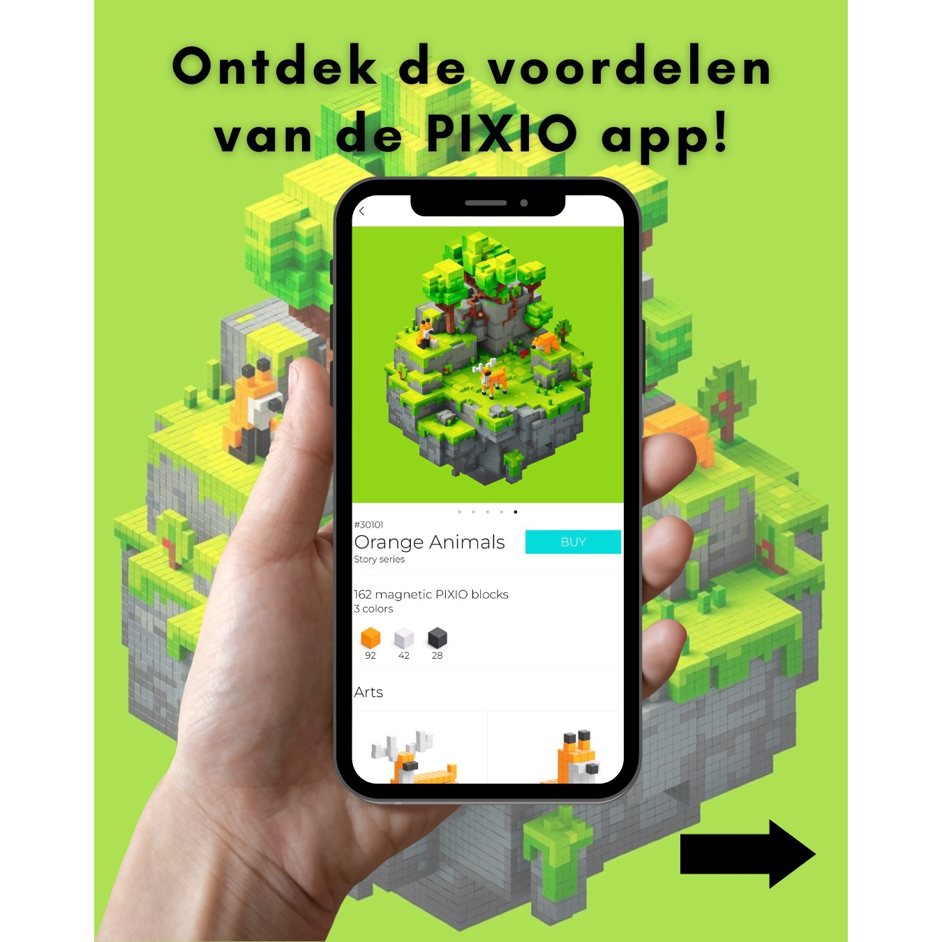 Set van 1600 magneetblokjes, Pixio