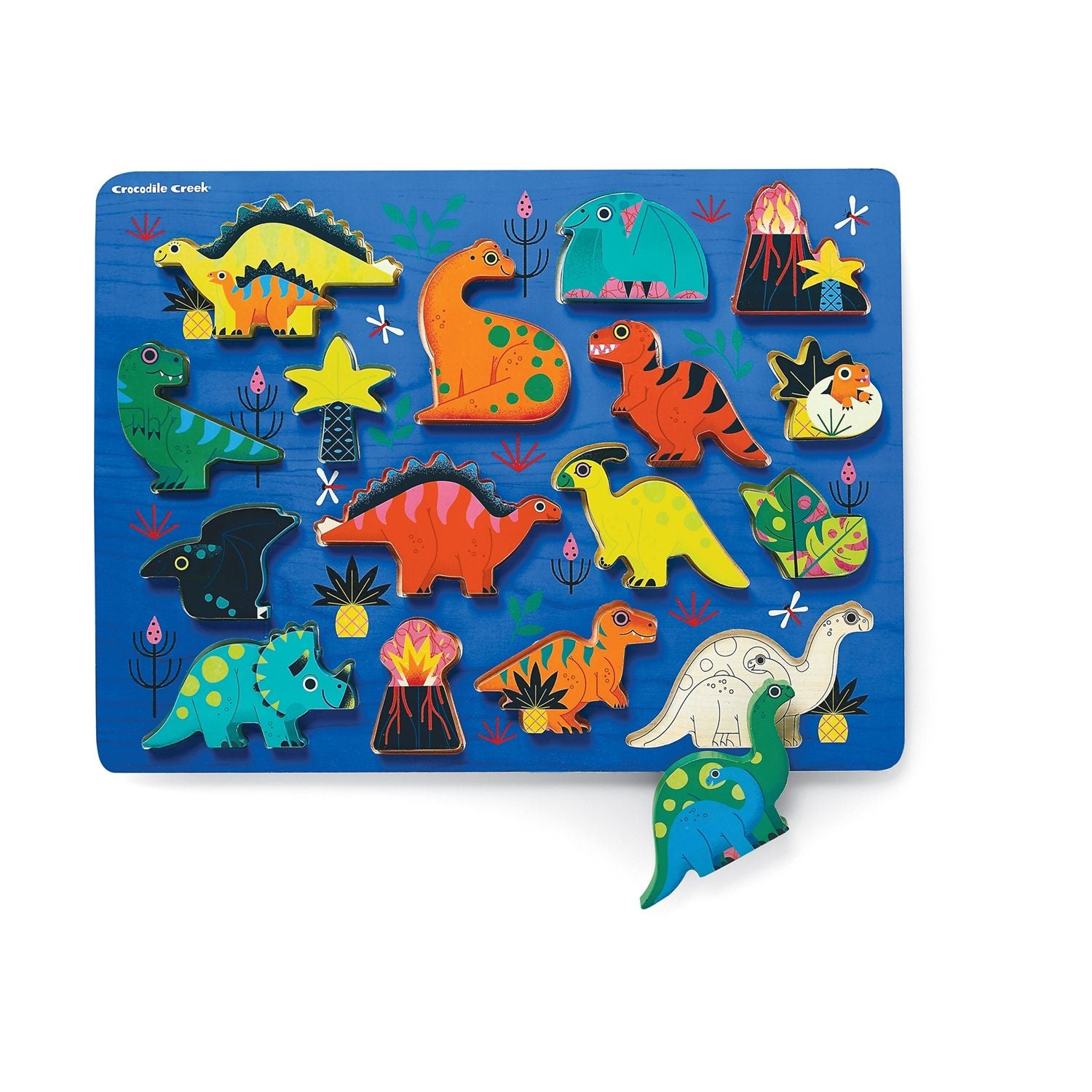 Houten speelpuzzel Dinosaurus, Crocodile Creek