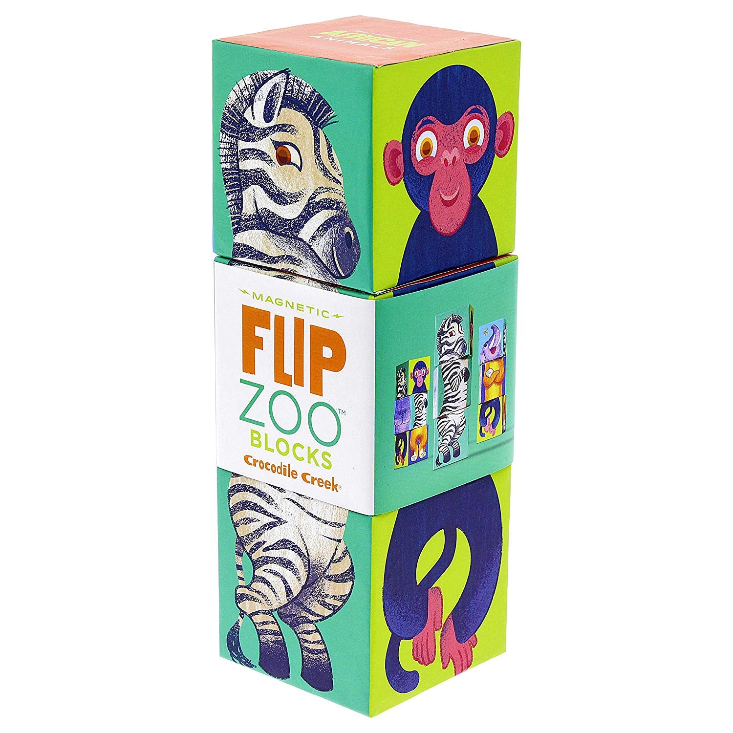 Flip Zoo Afrikaanse dieren magneetblokken, Crocodile Creek