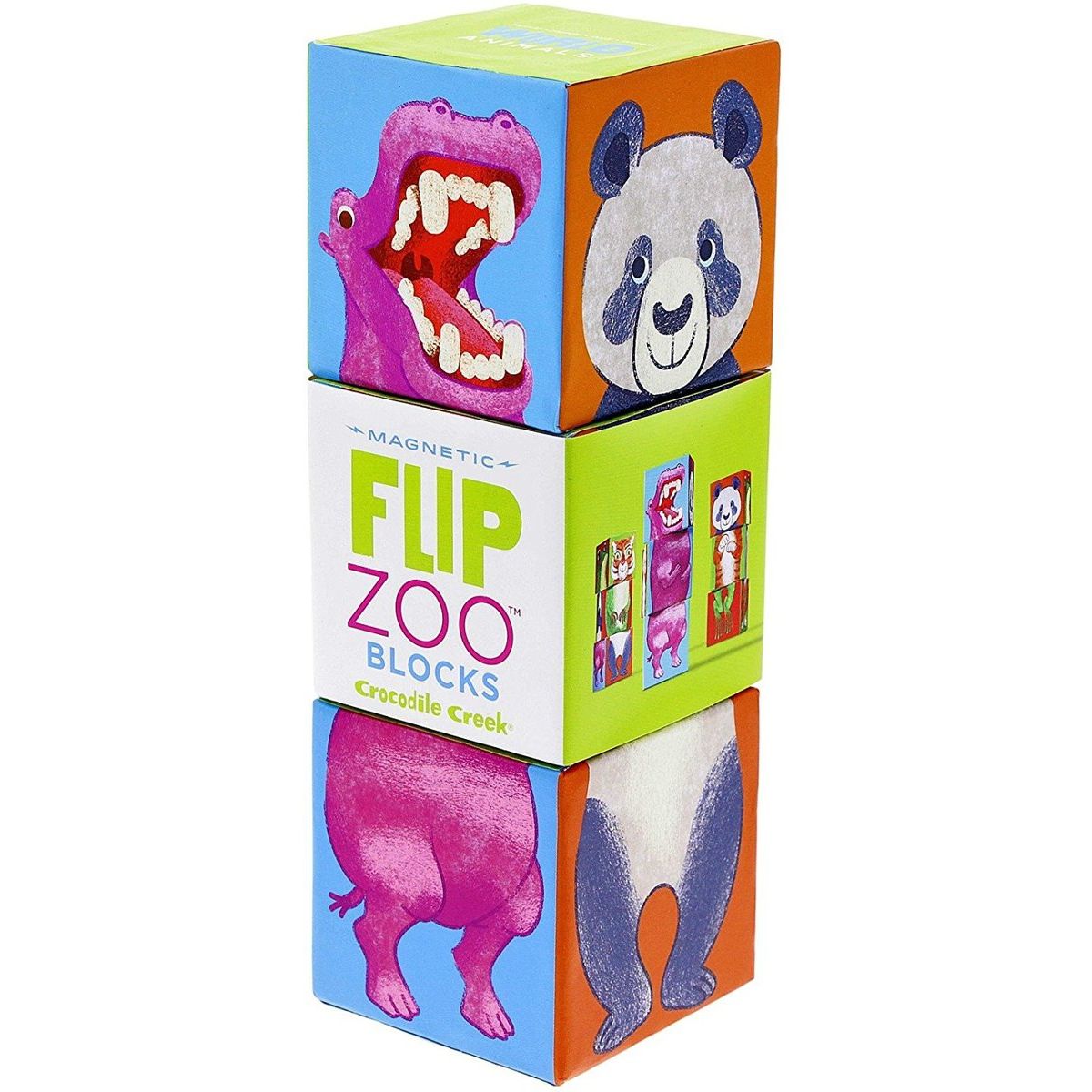 Flip Zoo Werelddieren magneetblokken, Crocodile Creek