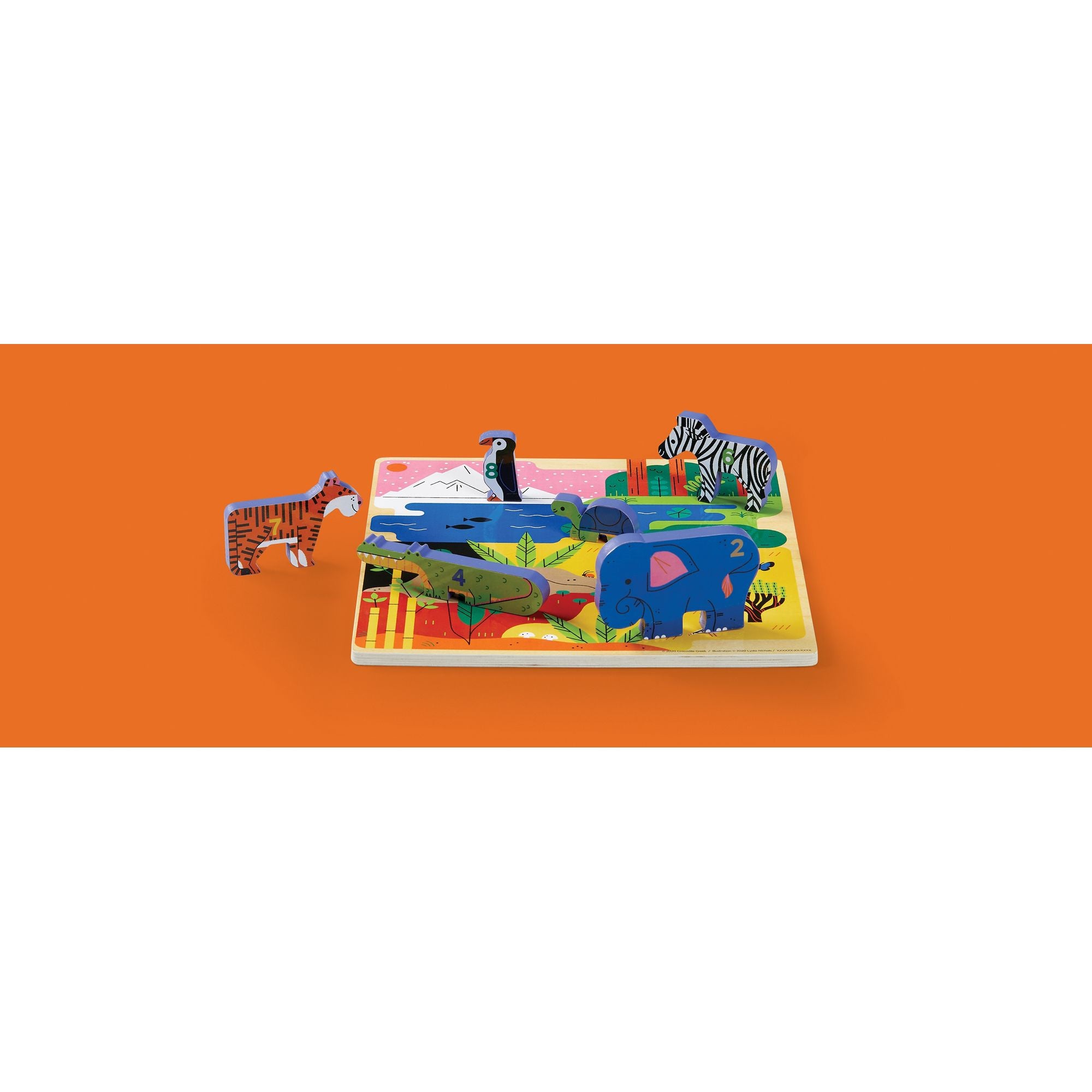 Houten speel en telpuzzel Dierentuin, Crocodile Creek