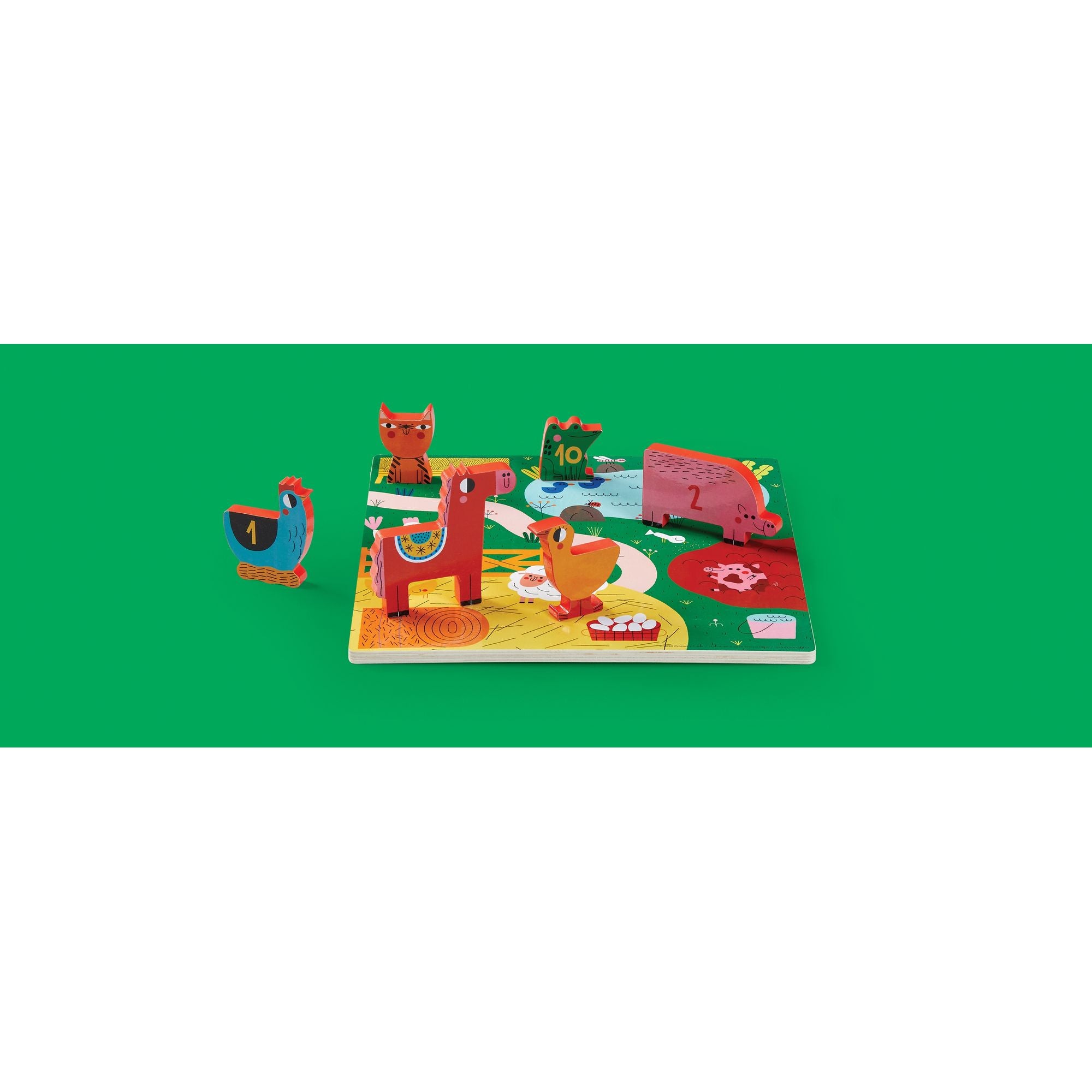 Houten speel en telpuzzel Bardyard, Crocodile Creek