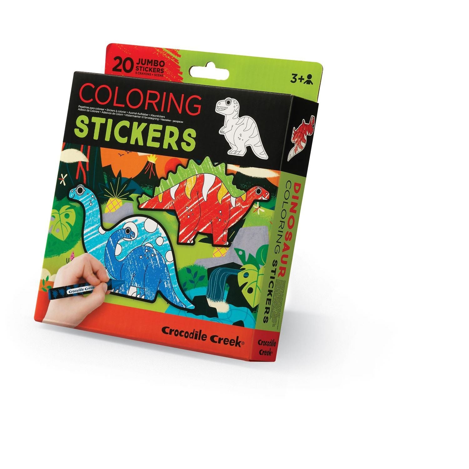 Inkleur stickers Dino's, Crocodile Creek