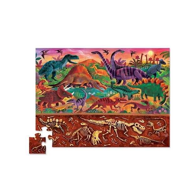 Vloerpuzzel Boven & Onder dino's 48 st, Crocodile Creek