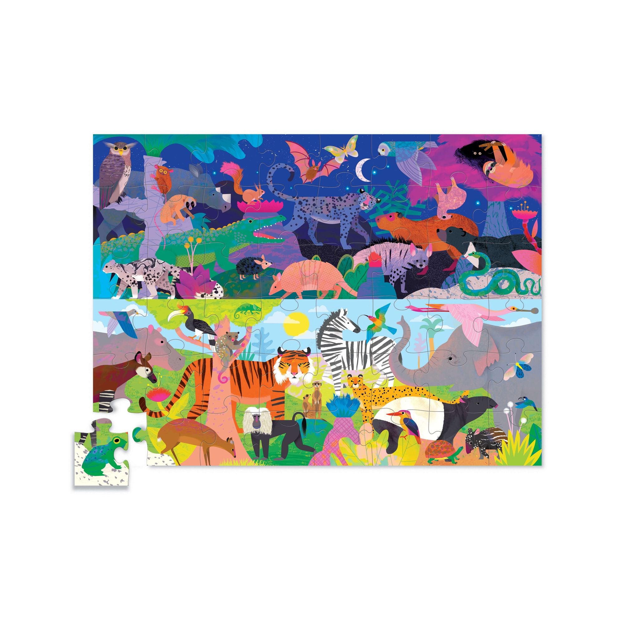 Vloerpuzzel Night & Day 48 st, Crocodile Creek