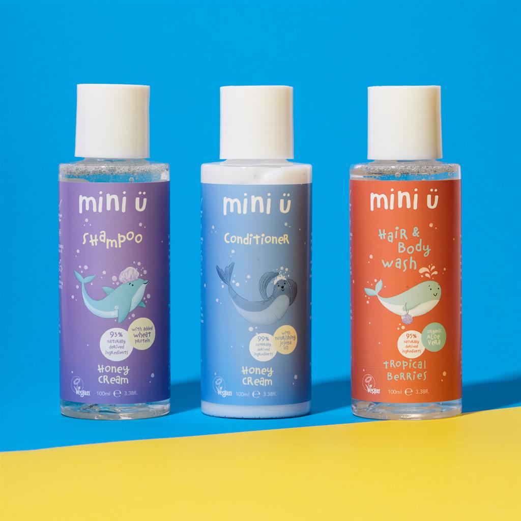 Mini ü - Travel Kit Shampoo, Conditioner En Hair-Body Wash, Mini U
