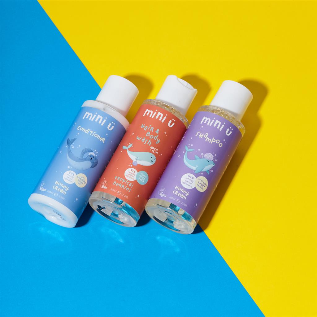 Mini ü - Travel Kit Shampoo, Conditioner En Hair-Body Wash, Mini U