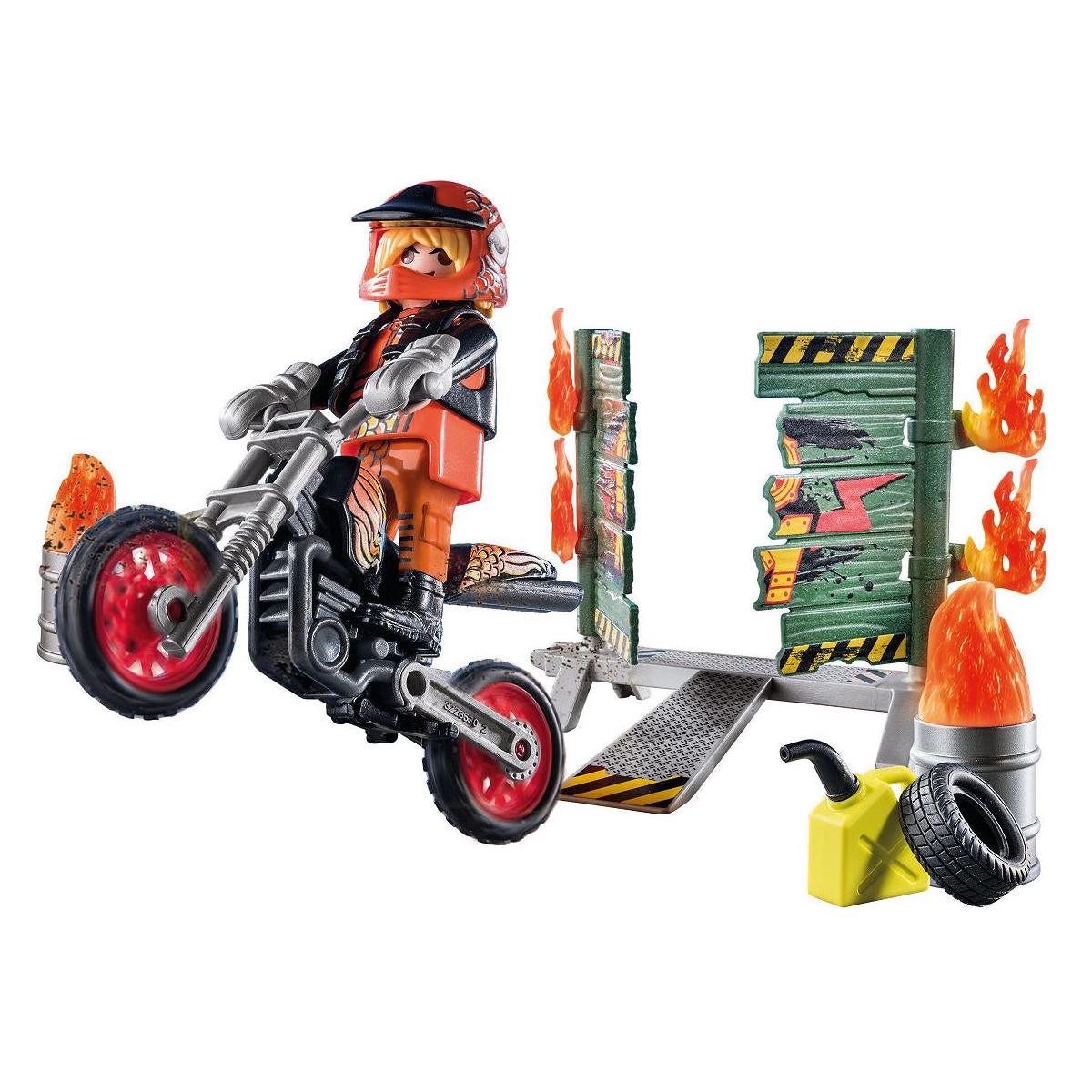 Playmobil Starterpack Stuntshow motor met vuurmuur