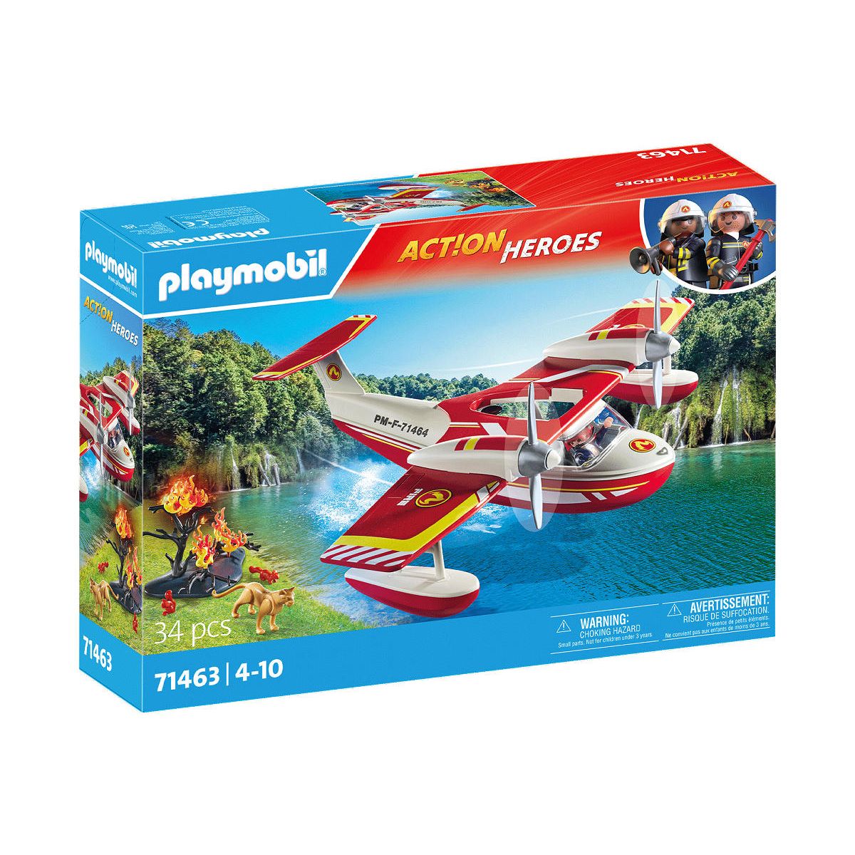 Playmobil Action Heroes Brandweervliegtuig met blusfunctie