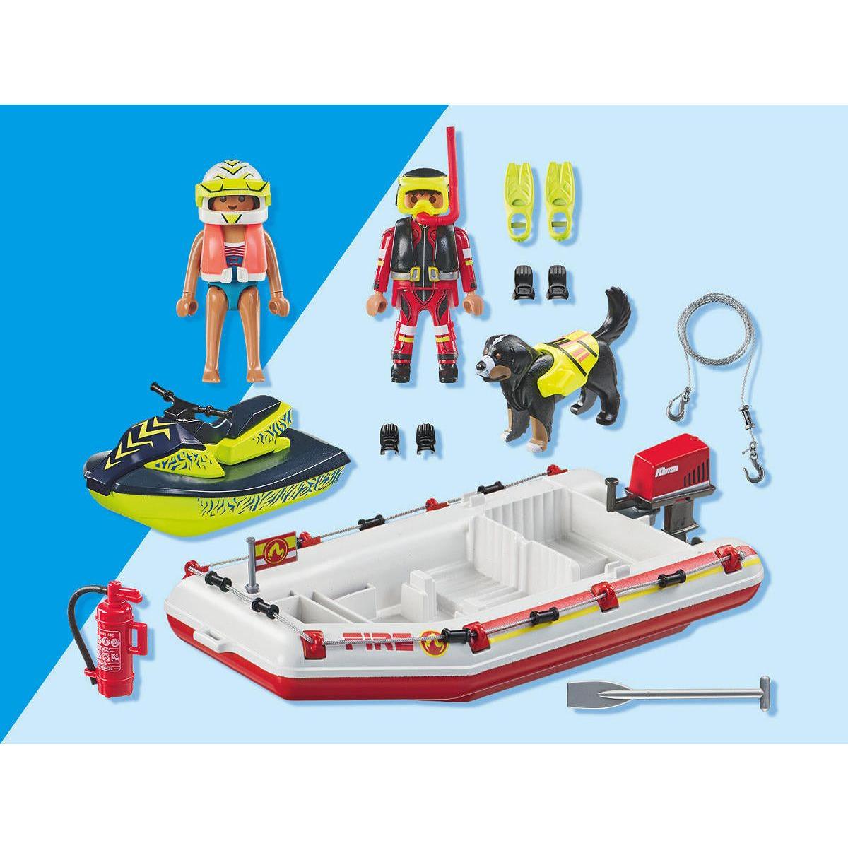 Playmobil Action Heroes Brandweerboot met waterscooter