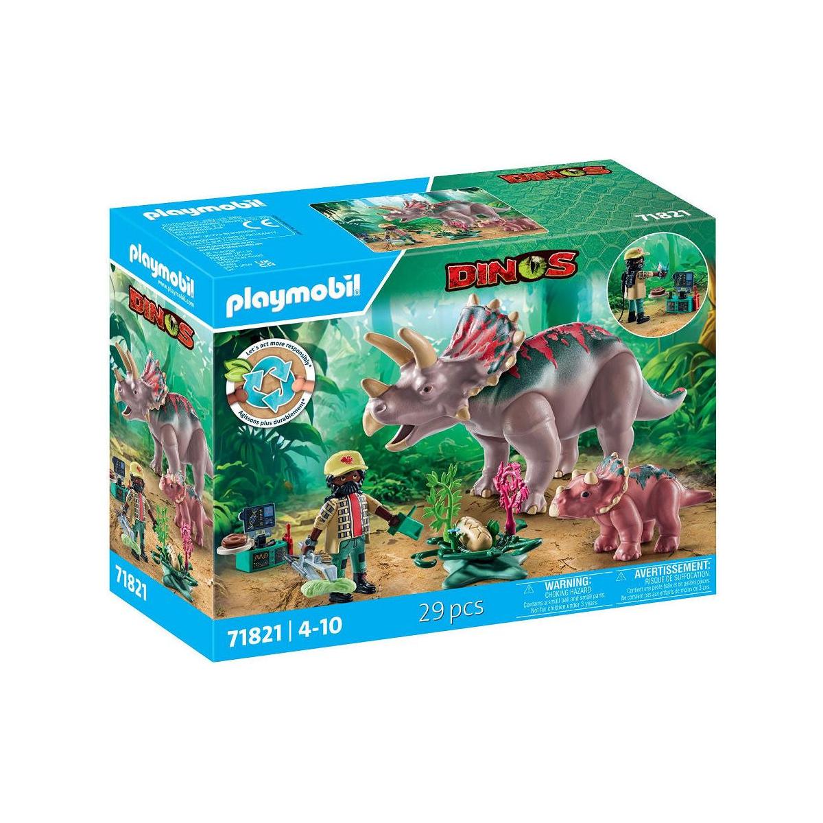 Playmobil Dinos Triceratops familie